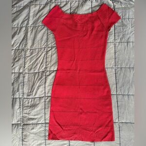 Max Studio red bodycon bandage-style mini dress size M Valentine’s Day